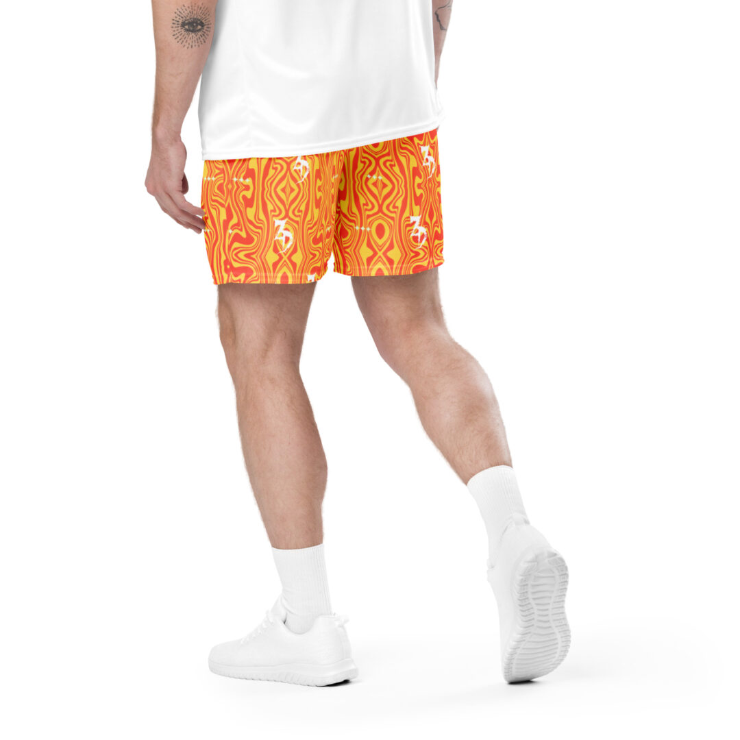 Zeds Dead Orange Lava Unisex mesh shorts with pockets - Image 13