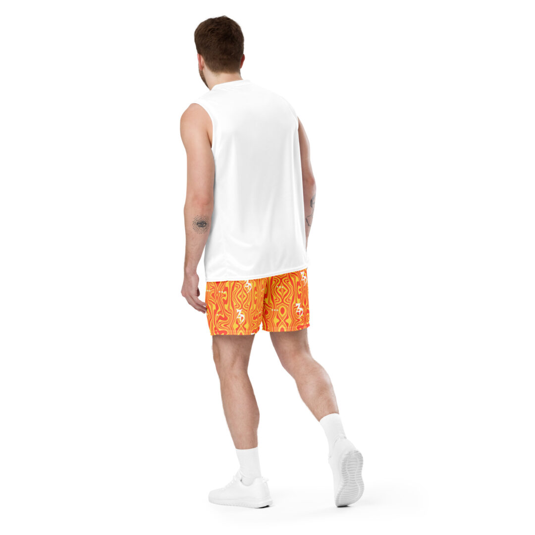 Zeds Dead Orange Lava Unisex mesh shorts with pockets - Image 15