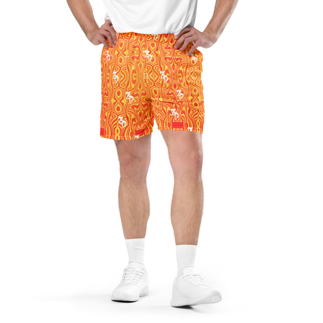 Zeds Dead Orange Lava Unisex mesh shorts with pockets - Image 4