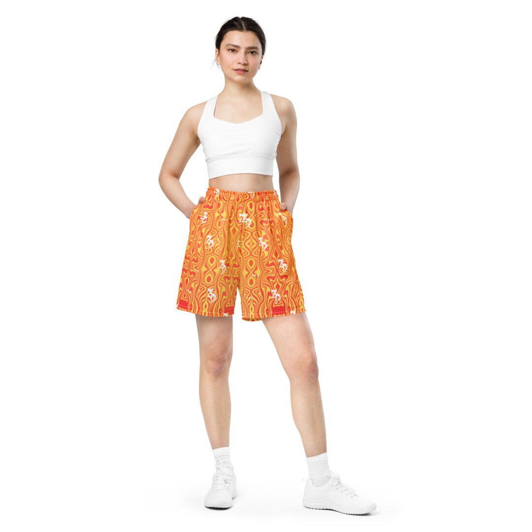 Zeds Dead Orange Lava Unisex mesh shorts with pockets - Image 9