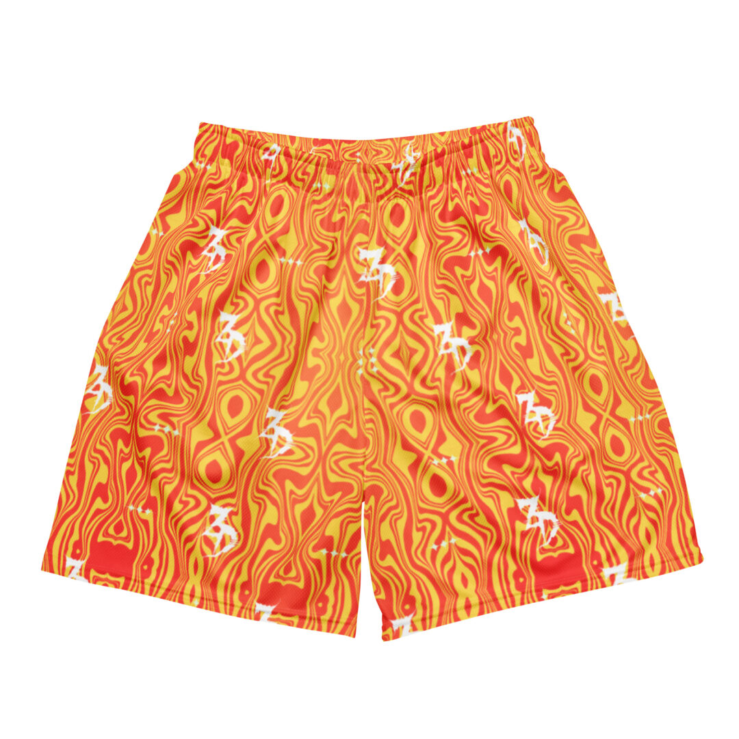 Zeds Dead Orange Lava Unisex mesh shorts with pockets - Image 11