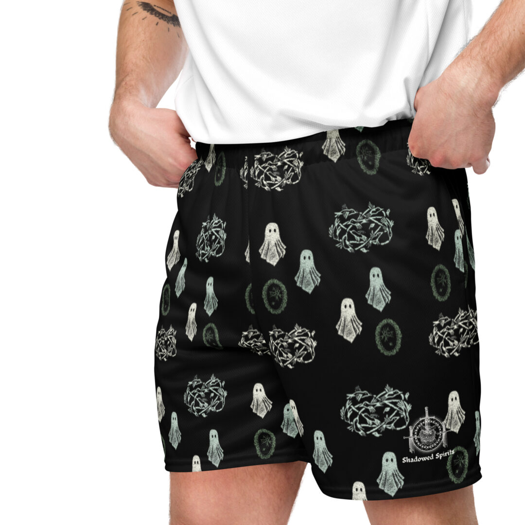 Spooky Ghosts Haunted Premium Quality Athletic wear Shorts with pockets - Image 5