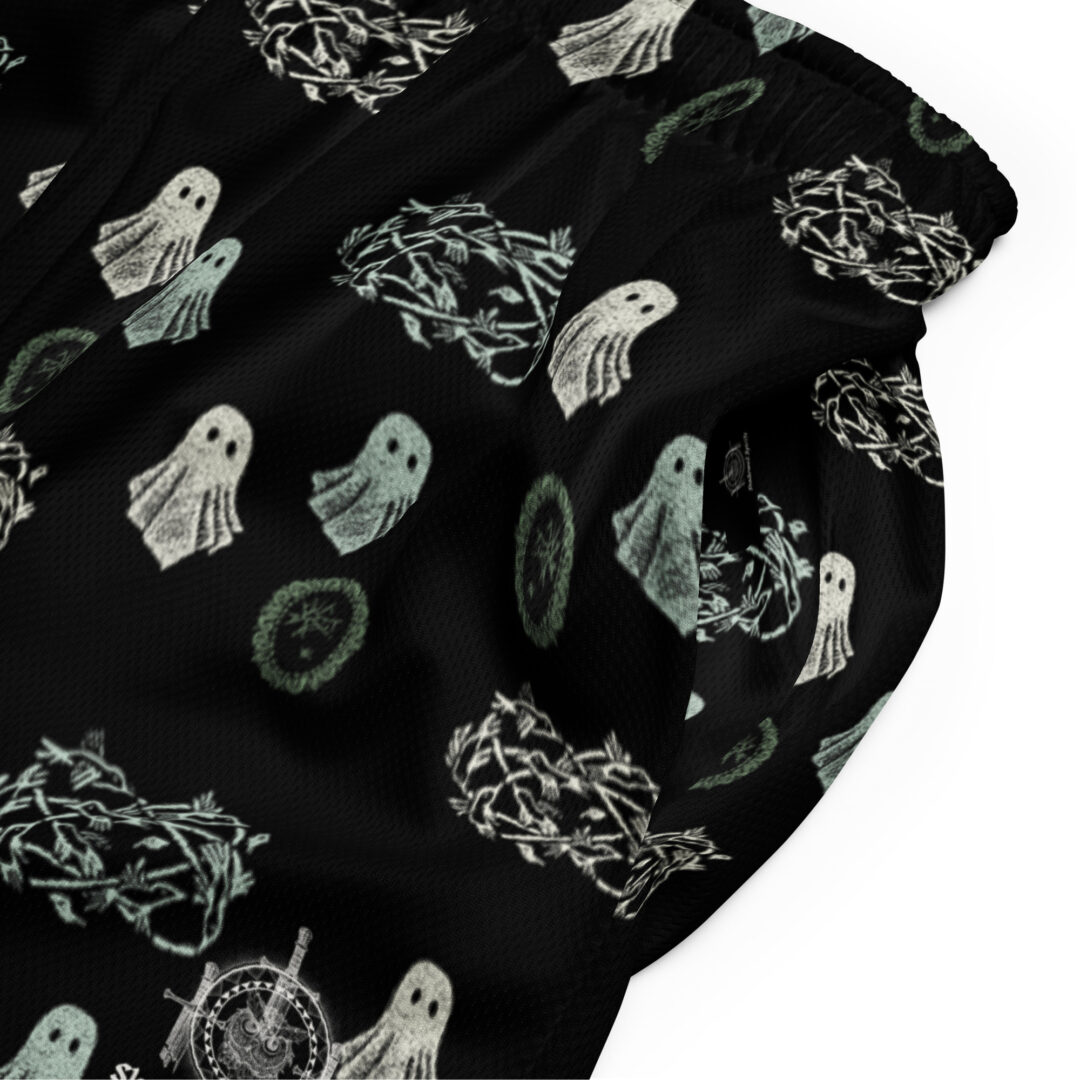 Spooky Ghosts Haunted Premium Quality Athletic wear Shorts with pockets - Image 16