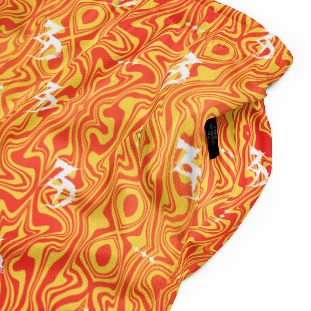 Zeds Dead Orange Lava Unisex mesh shorts with pockets - Image 17