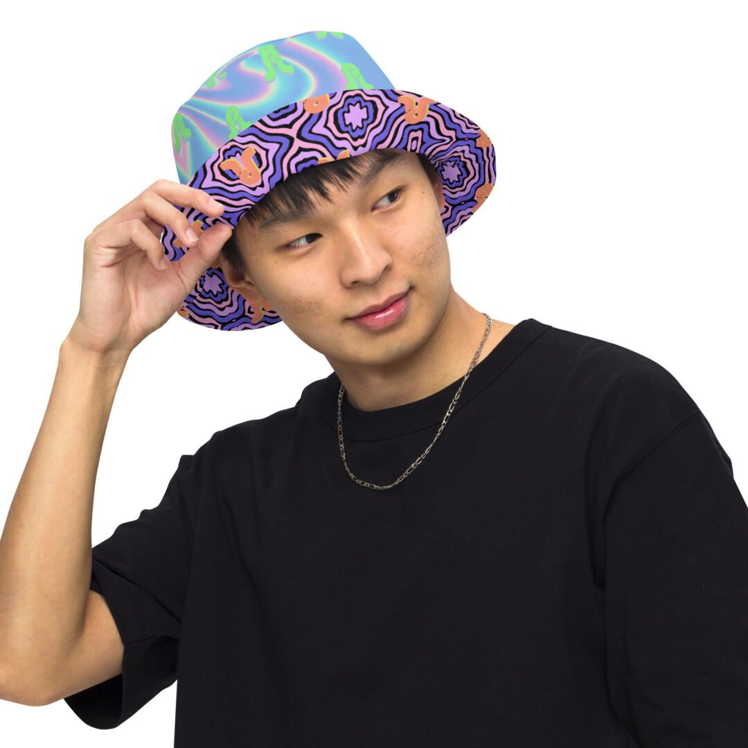 Pretty Lights Vibrant Trippy Reversible bucket hat - Image 8