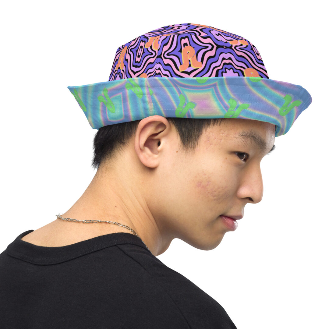 Pretty Lights Vibrant Trippy Reversible bucket hat - Image 6