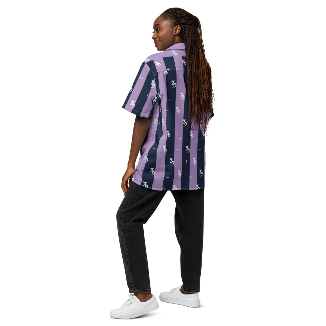 Zeds Dead Lavender Stripes Easy Living Unisex Work Wear Button Up - Image 6