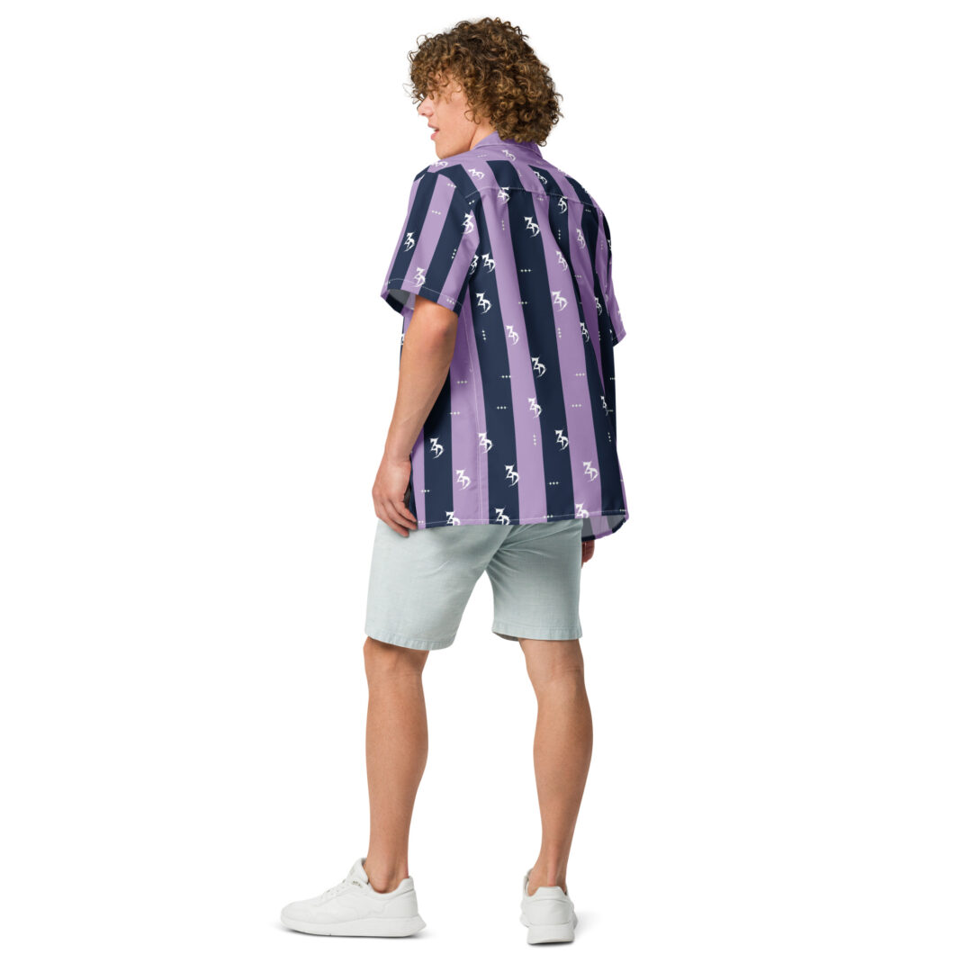 Zeds Dead Lavender Stripes Easy Living Unisex Work Wear Button Up - Image 7