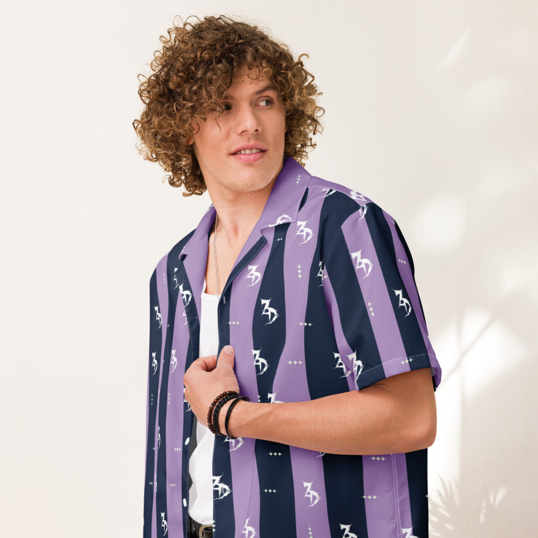 Zeds Dead Lavender Stripes Easy Living Unisex Work Wear Button Up - Image 2