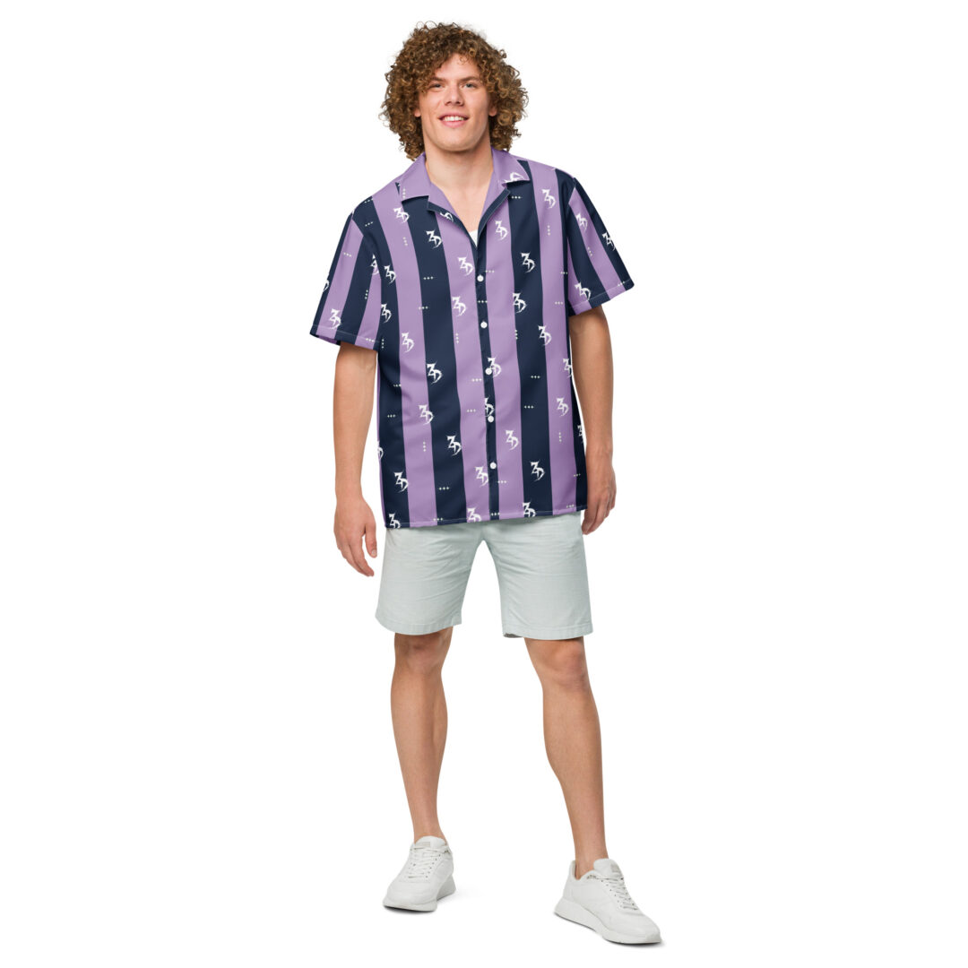 Zeds Dead Lavender Stripes Easy Living Unisex Work Wear Button Up - Image 5