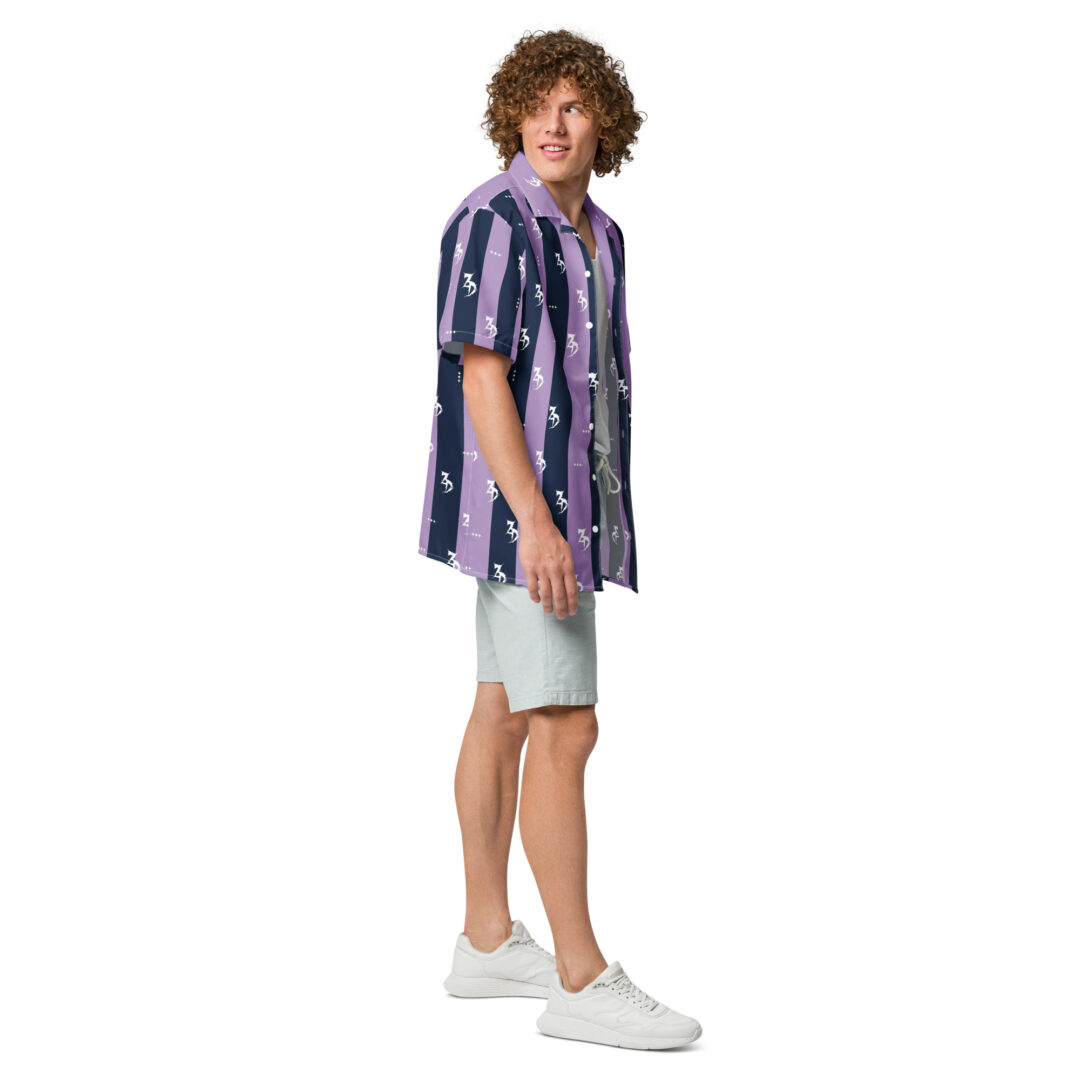 Zeds Dead Lavender Stripes Easy Living Unisex Work Wear Button Up - Image 12