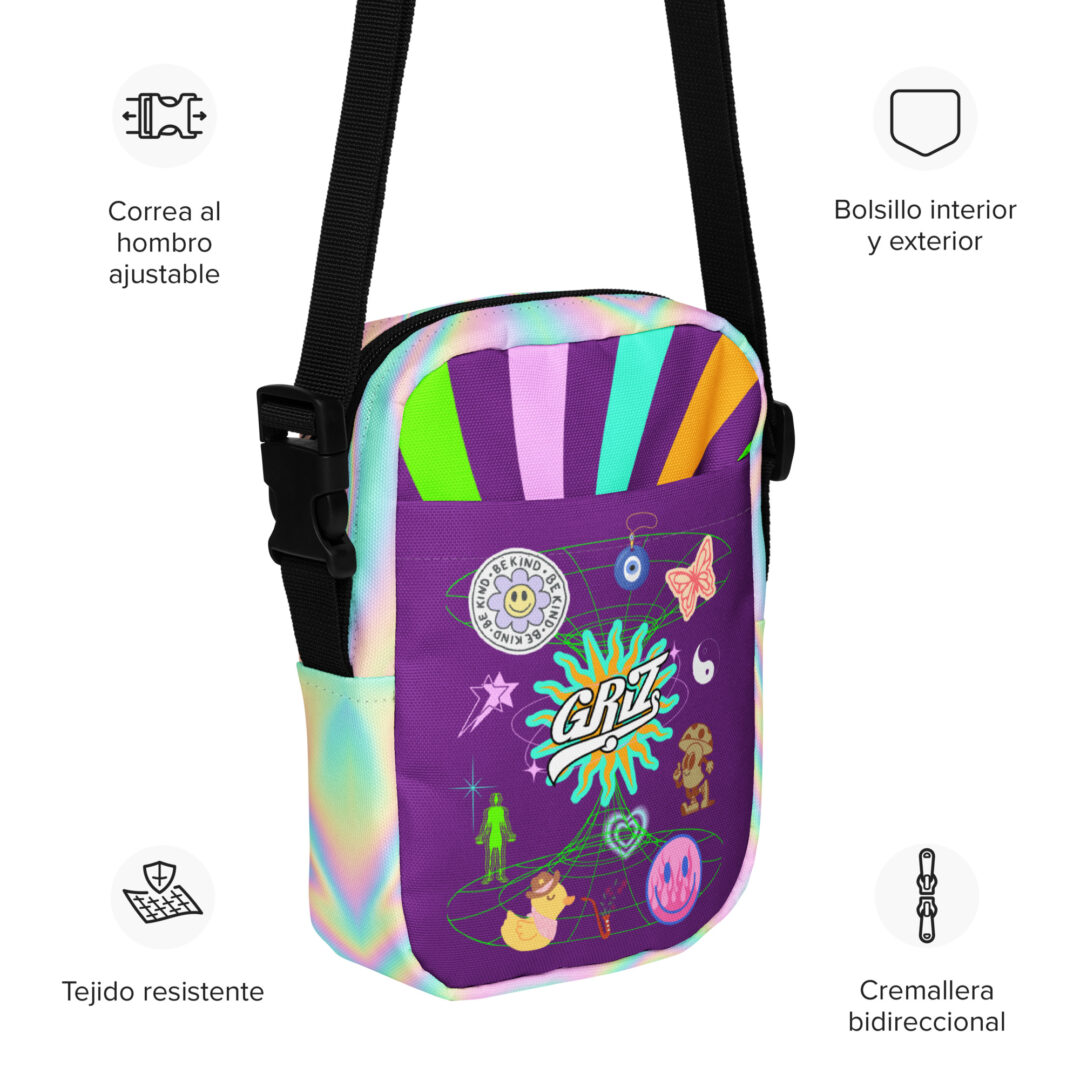 Griz Purple Rainbow Utility Crossbody Bag - Image 3