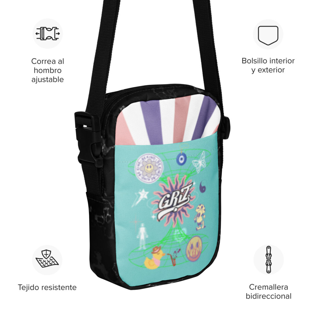 Griz seafoam portal mushroom Festival Field Trippy crossbody bag custom print festival rave camping edm accessory merch - Image 8