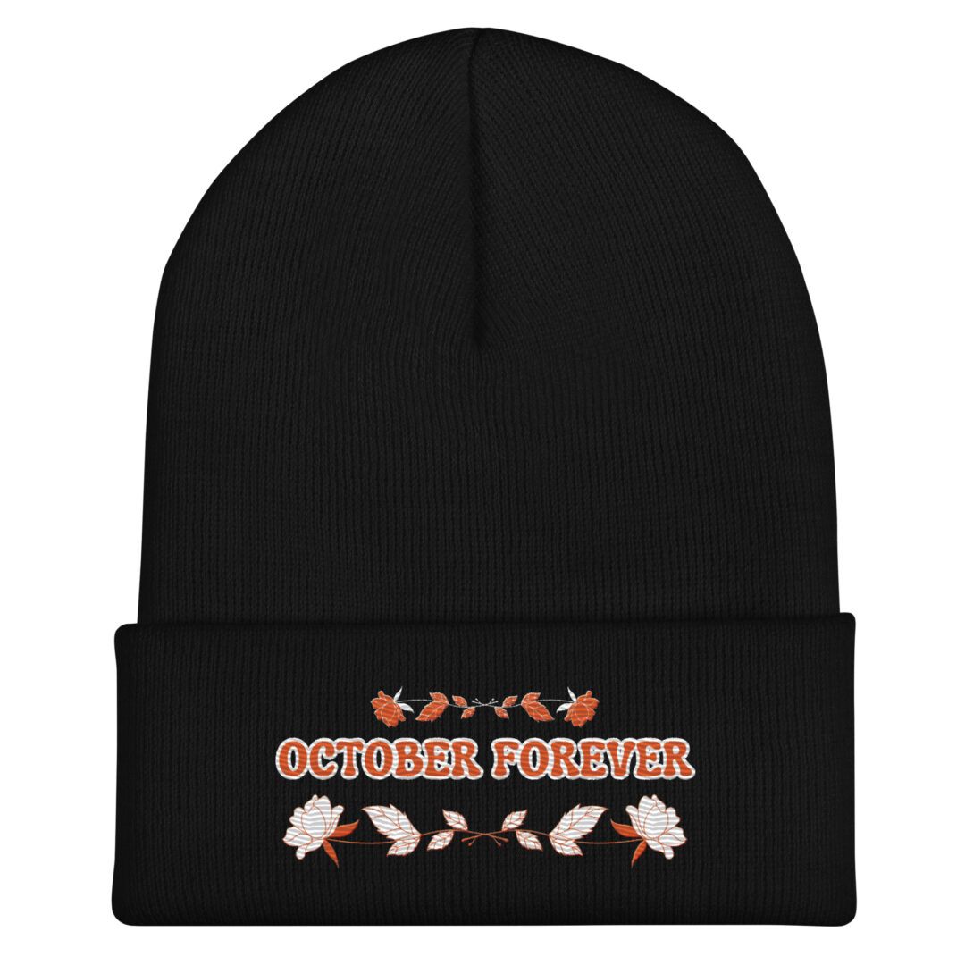 October Forever Custom Embroidered Cuffed Beanie - Image 3