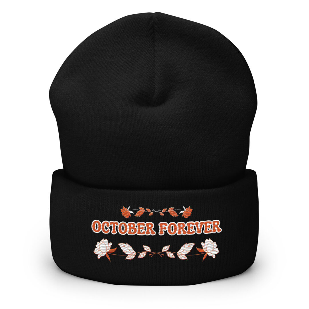 October Forever Custom Embroidered Cuffed Beanie - Image 5