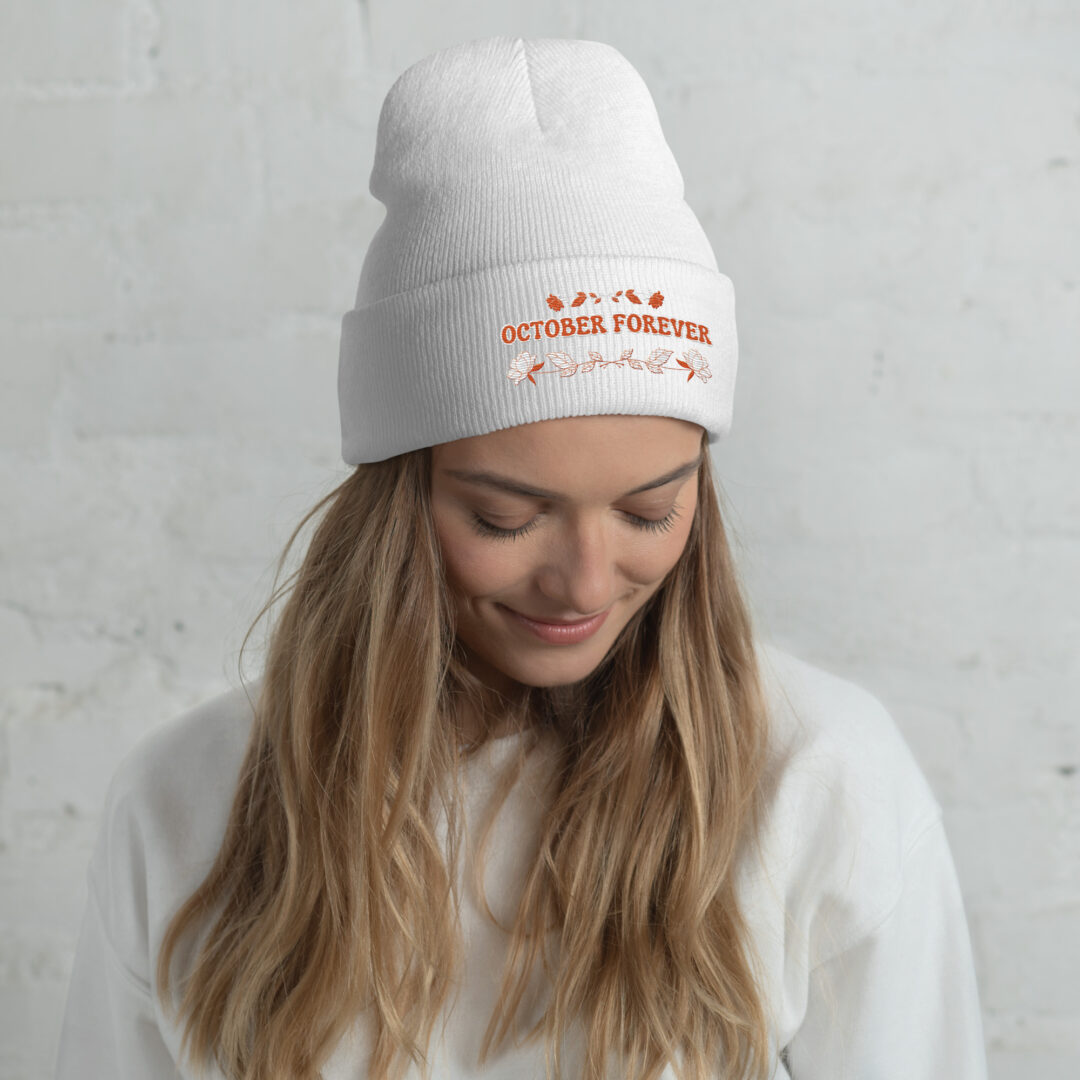 October Forever Custom Embroidered Cuffed Beanie - Image 15