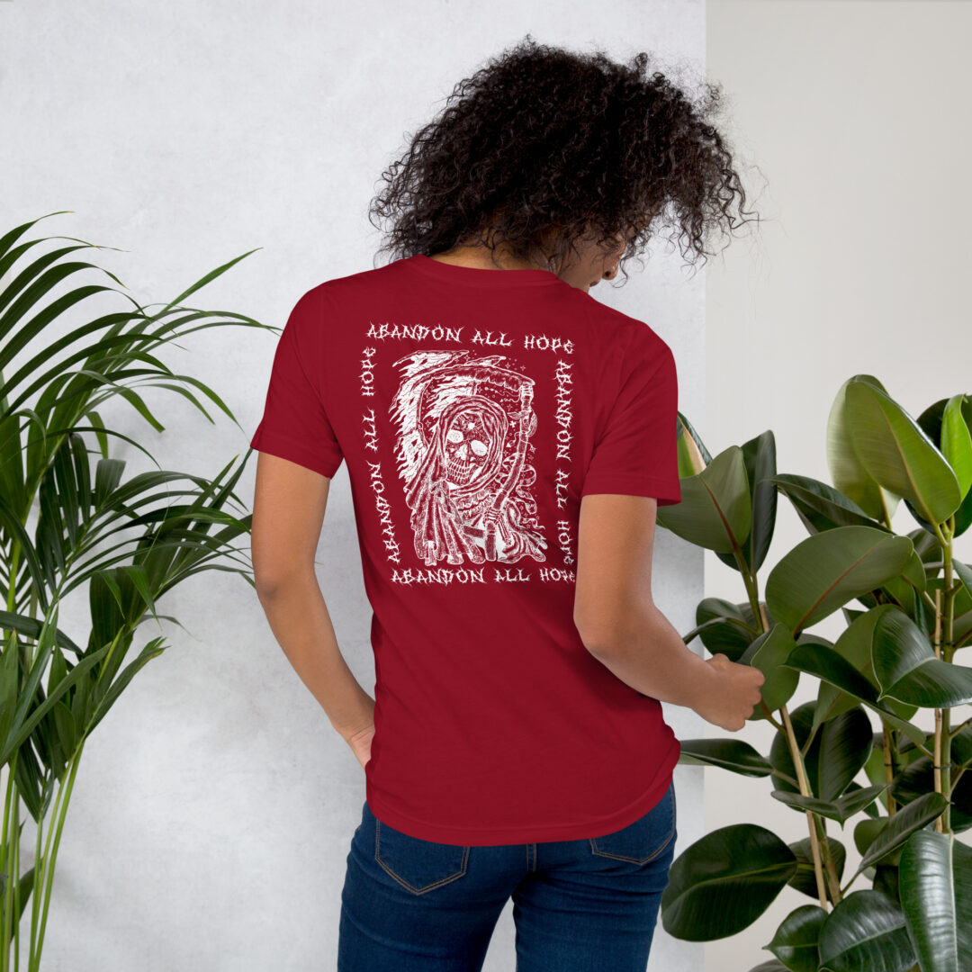 Abandon All Hope Emo Goth Alternative Shadowed Spirits Graphic Streetwear Tshirt - Image 5
