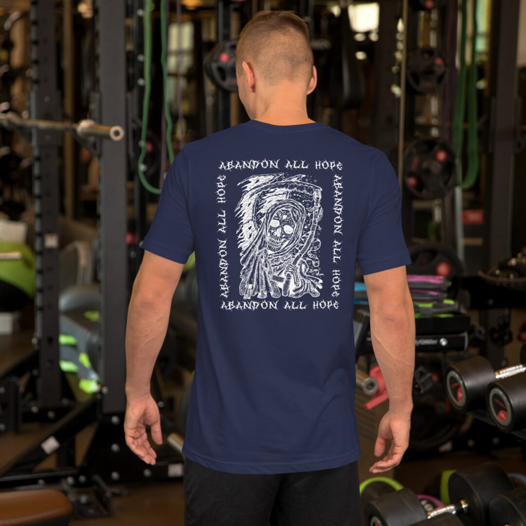 Abandon All Hope Emo Goth Alternative Shadowed Spirits Graphic Streetwear Tshirt - Image 3