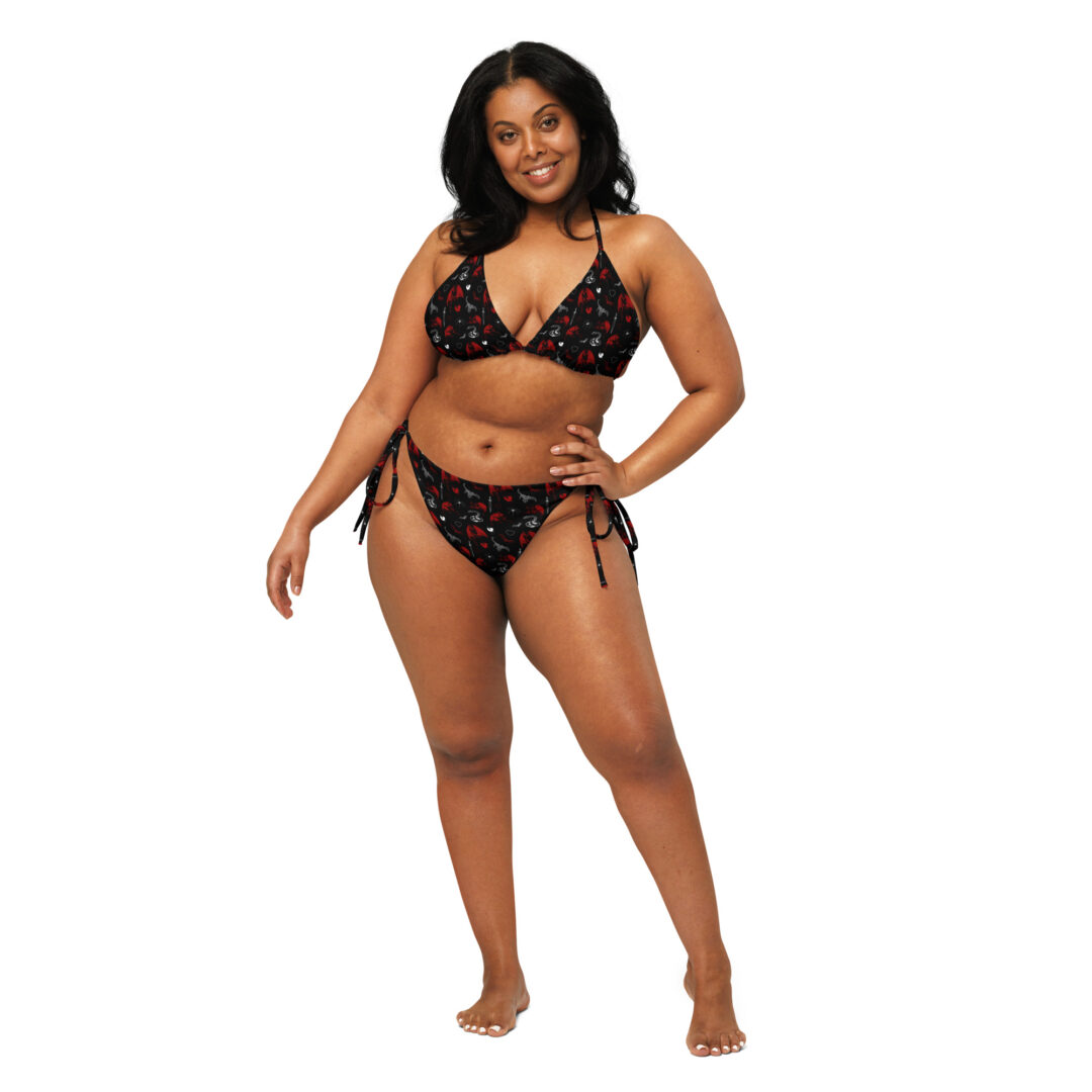 Devils Delight Goth Alt Emo Black and Red Bikini Two Piece Swim Suit - Image 12