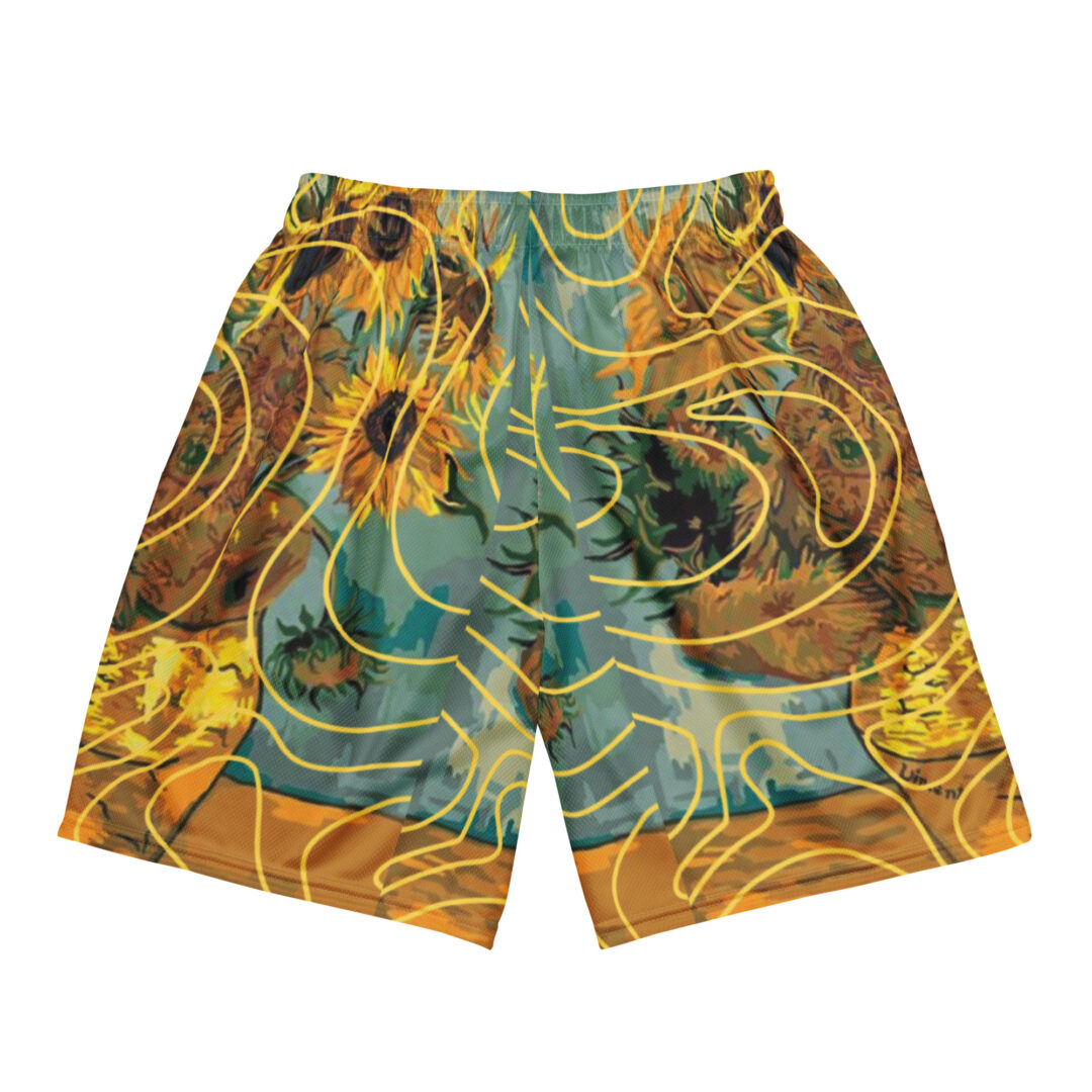 Sunflower Van Gogh Painting All Over Unisex mesh shorts | athletic shorts with pockets custom print - Image 17