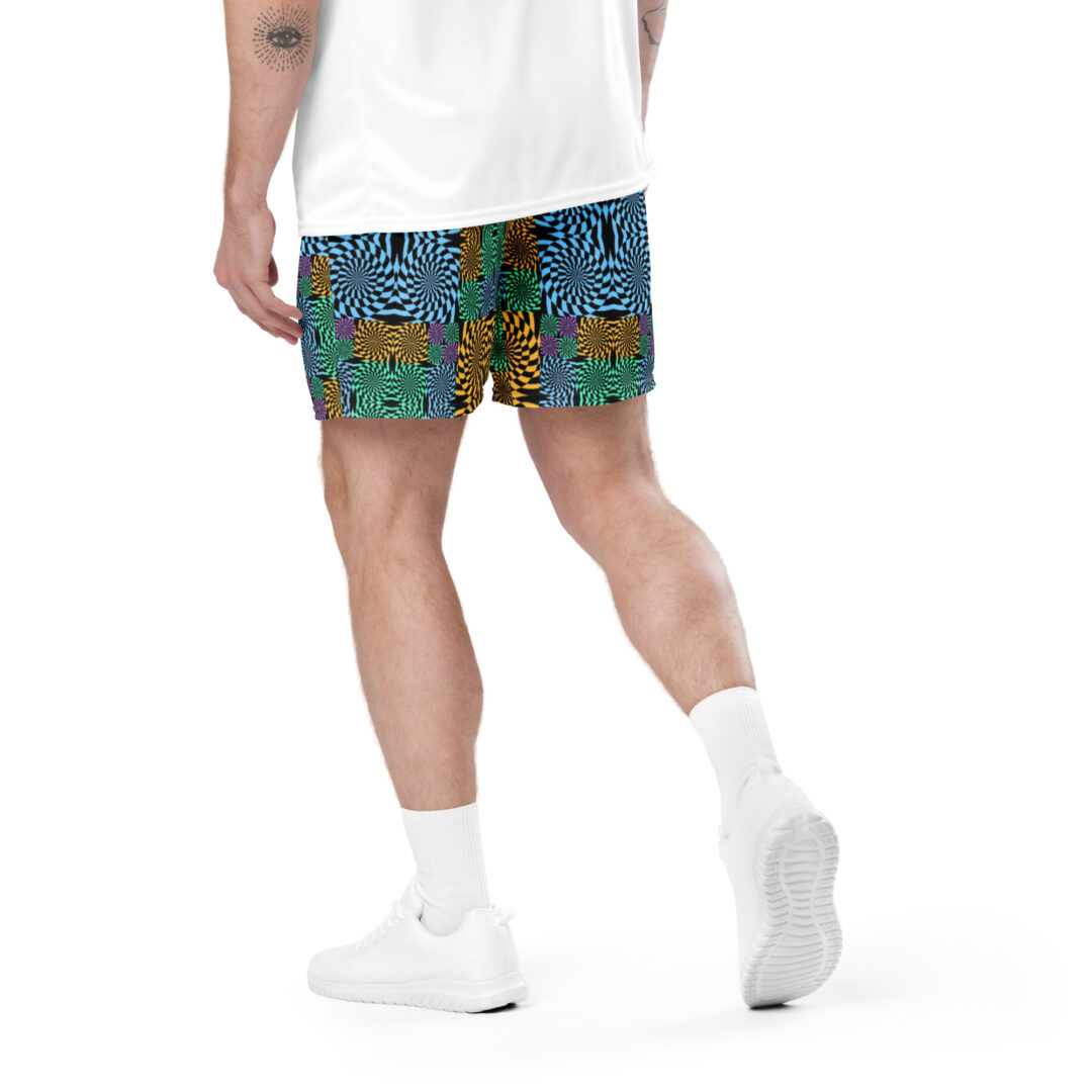 Trippy All Over Mandala Print | Unisex mesh shorts athletic gym wear with pockets - Image 12