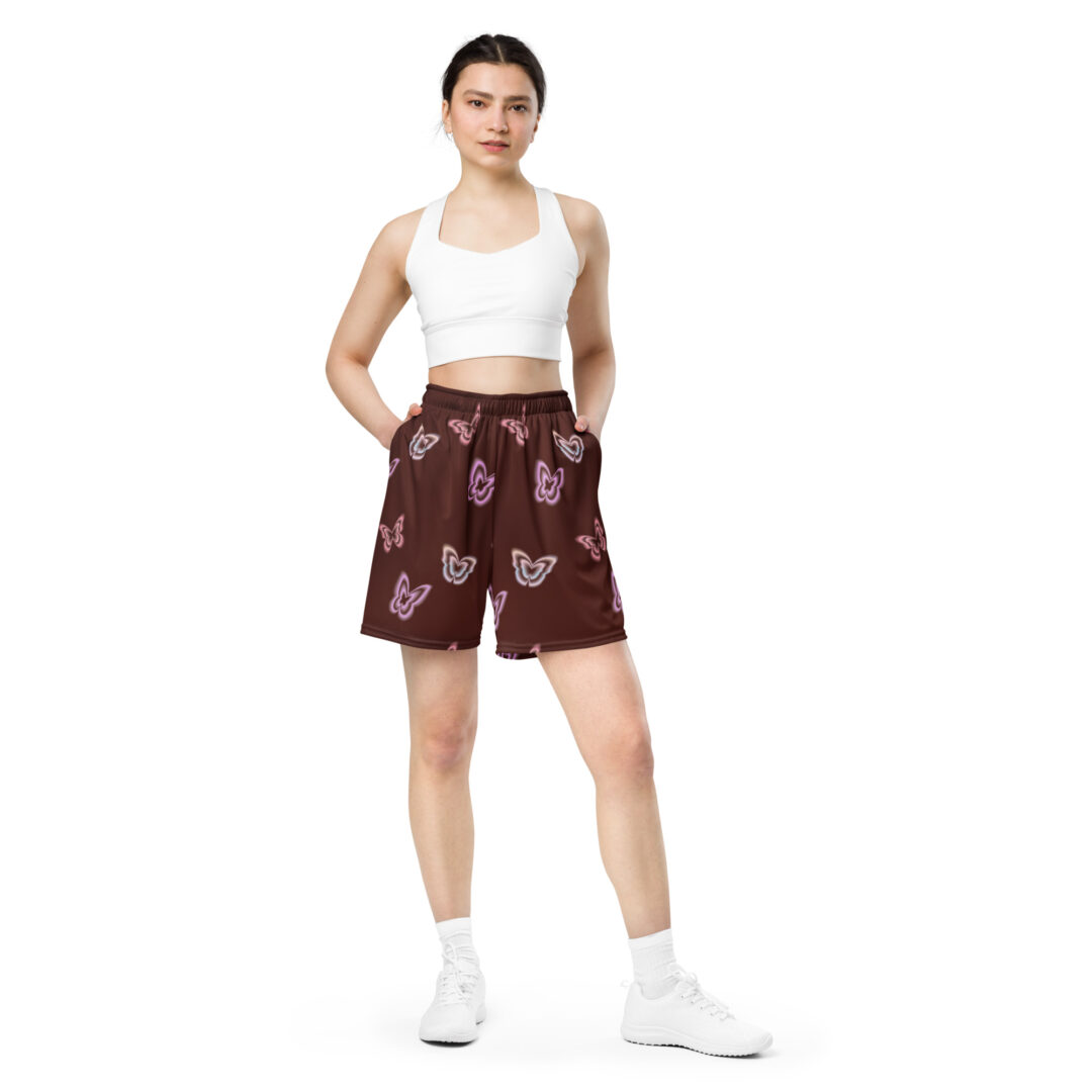 Etheral Y2K Aesthetic Translucent Moth All Over Print | Gym Shorts Premium Quality With Pockets - Image 11