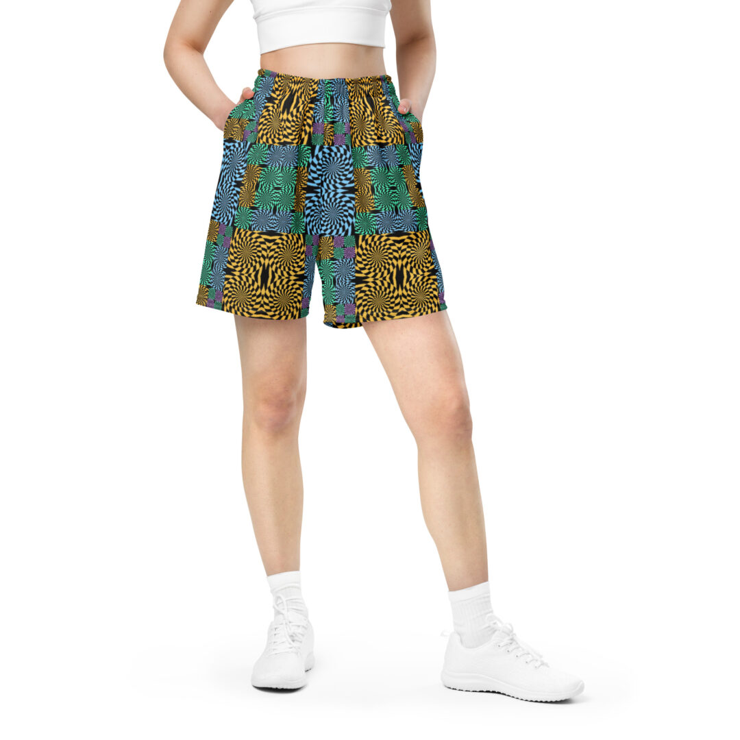 Trippy All Over Mandala Print | Unisex mesh shorts athletic gym wear with pockets - Image 2