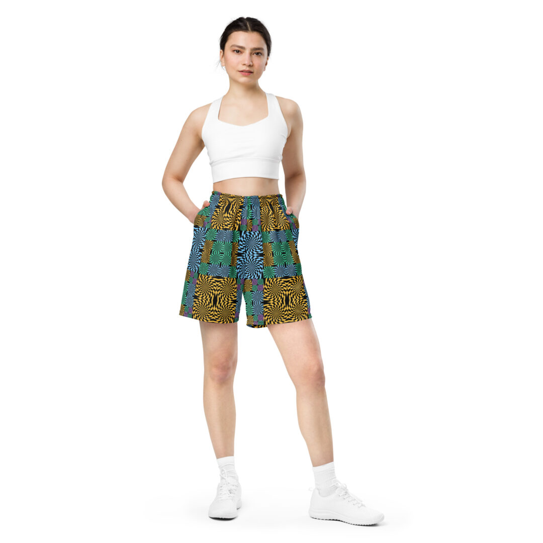 Trippy All Over Mandala Print | Unisex mesh shorts athletic gym wear with pockets - Image 5