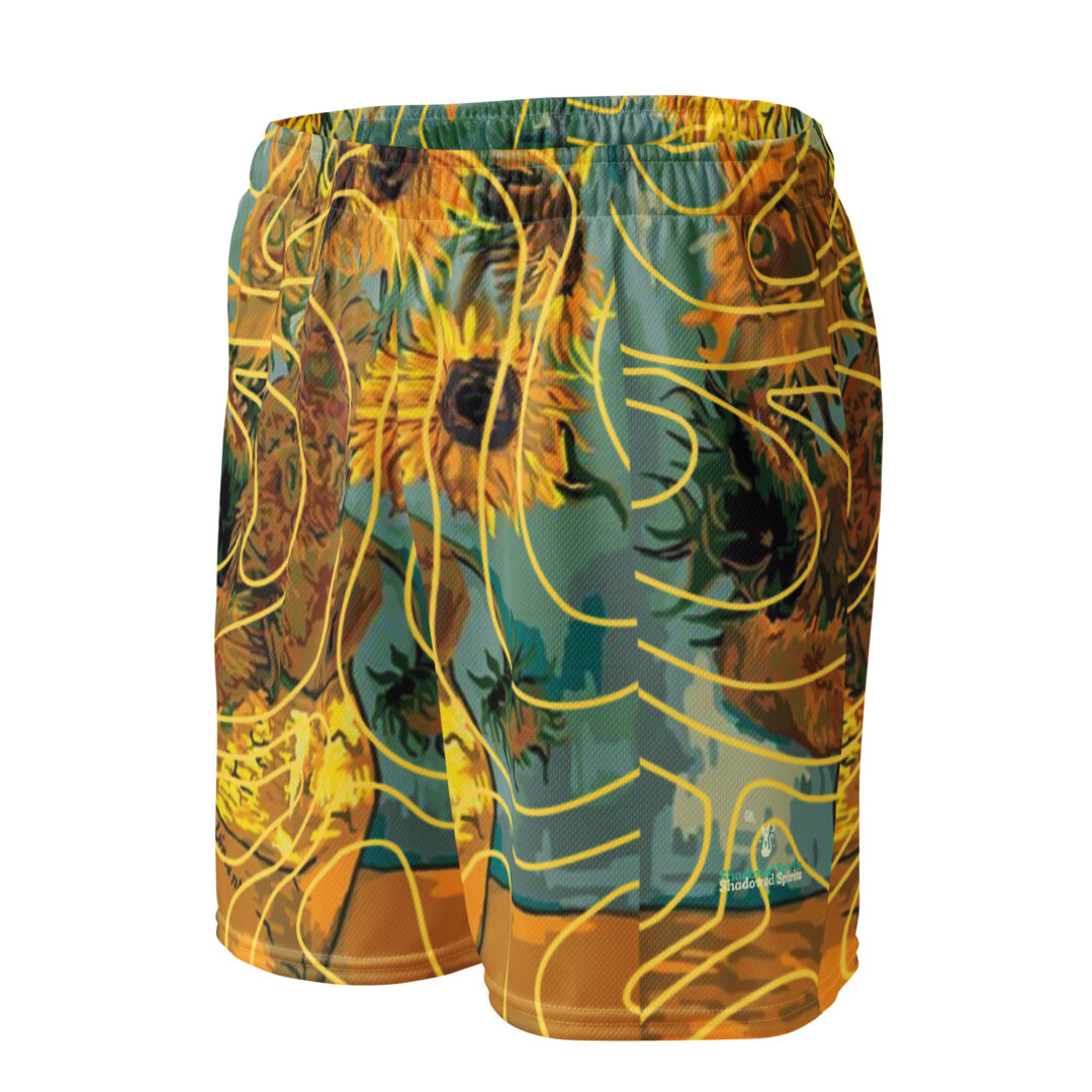 Sunflower Van Gogh Painting All Over Unisex mesh shorts | athletic shorts with pockets custom print - Image 6