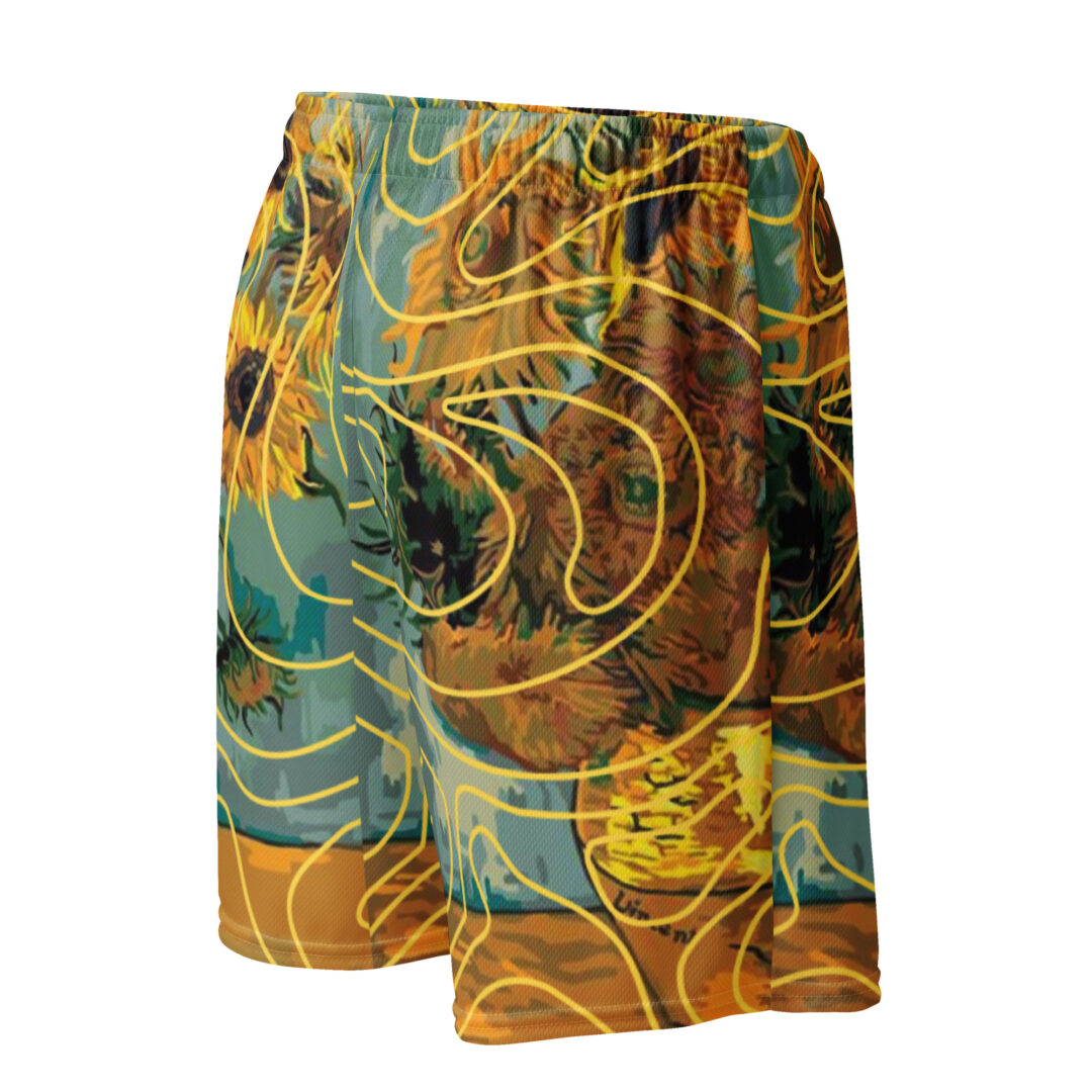 Sunflower Van Gogh Painting All Over Unisex mesh shorts | athletic shorts with pockets custom print - Image 13