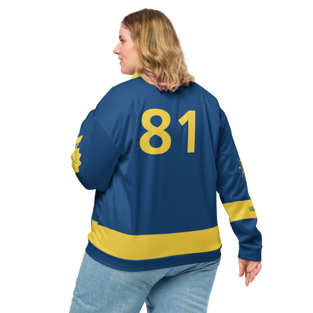 Fallout Cosplay Vault Suit Jacket | Pick Your Own Number Custom | Unisex Bomber Jacket - Image 2