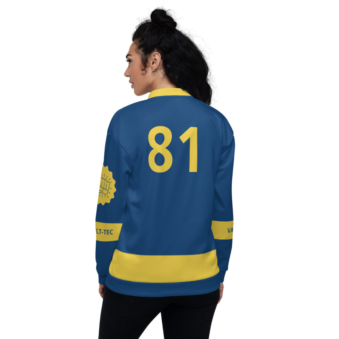 Fallout Cosplay Vault Suit Jacket | Pick Your Own Number Custom | Unisex Bomber Jacket - Image 6