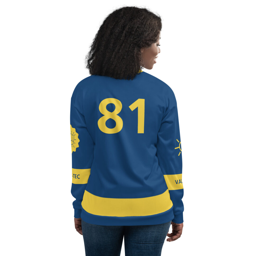 Fallout Cosplay Vault Suit Jacket | Pick Your Own Number Custom | Unisex Bomber Jacket - Image 7