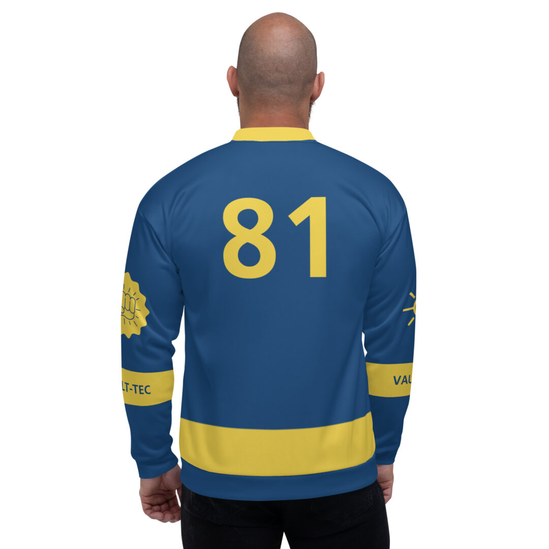 Fallout Cosplay Vault Suit Jacket | Pick Your Own Number Custom | Unisex Bomber Jacket - Image 12