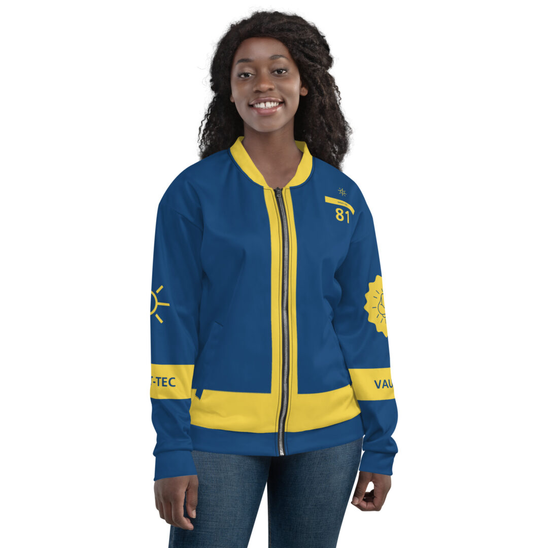 Fallout Cosplay Vault Suit Jacket | Pick Your Own Number Custom | Unisex Bomber Jacket - Image 15