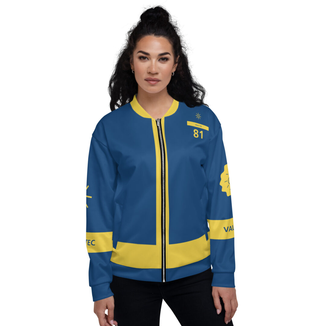 Fallout Cosplay Vault Suit Jacket | Pick Your Own Number Custom | Unisex Bomber Jacket - Image 18