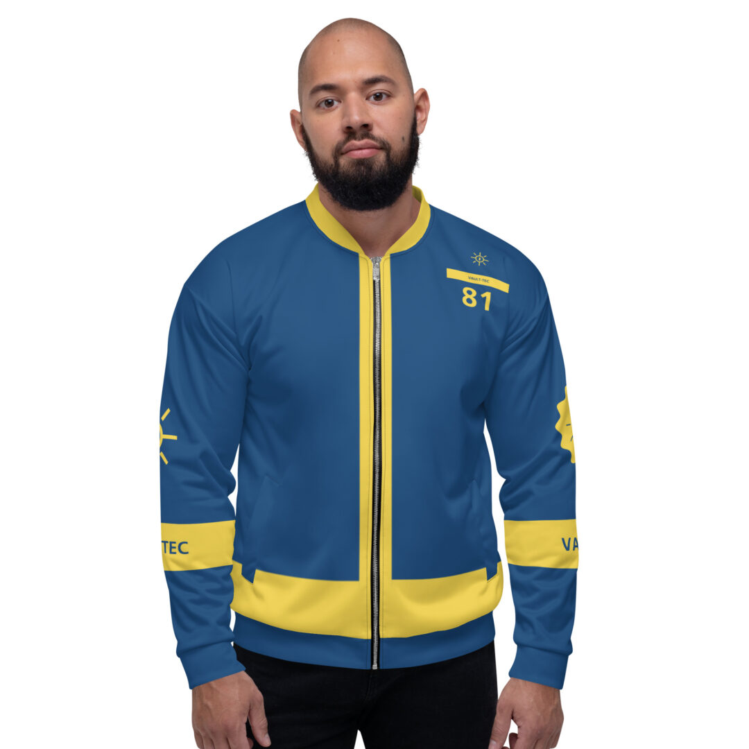 Fallout Cosplay Vault Suit Jacket | Pick Your Own Number Custom | Unisex Bomber Jacket - Image 19