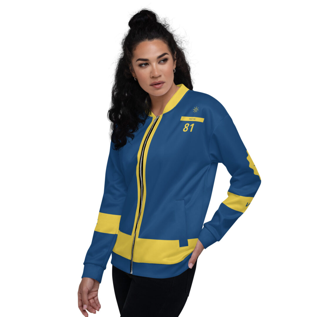 Fallout Cosplay Vault Suit Jacket | Pick Your Own Number Custom | Unisex Bomber Jacket - Image 4