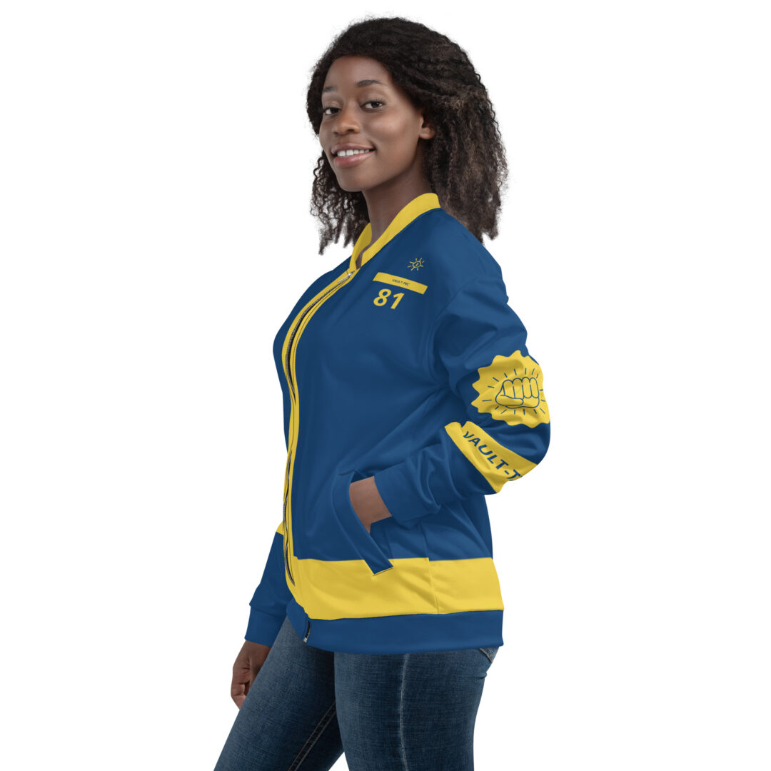 Fallout Cosplay Vault Suit Jacket | Pick Your Own Number Custom | Unisex Bomber Jacket - Image 8