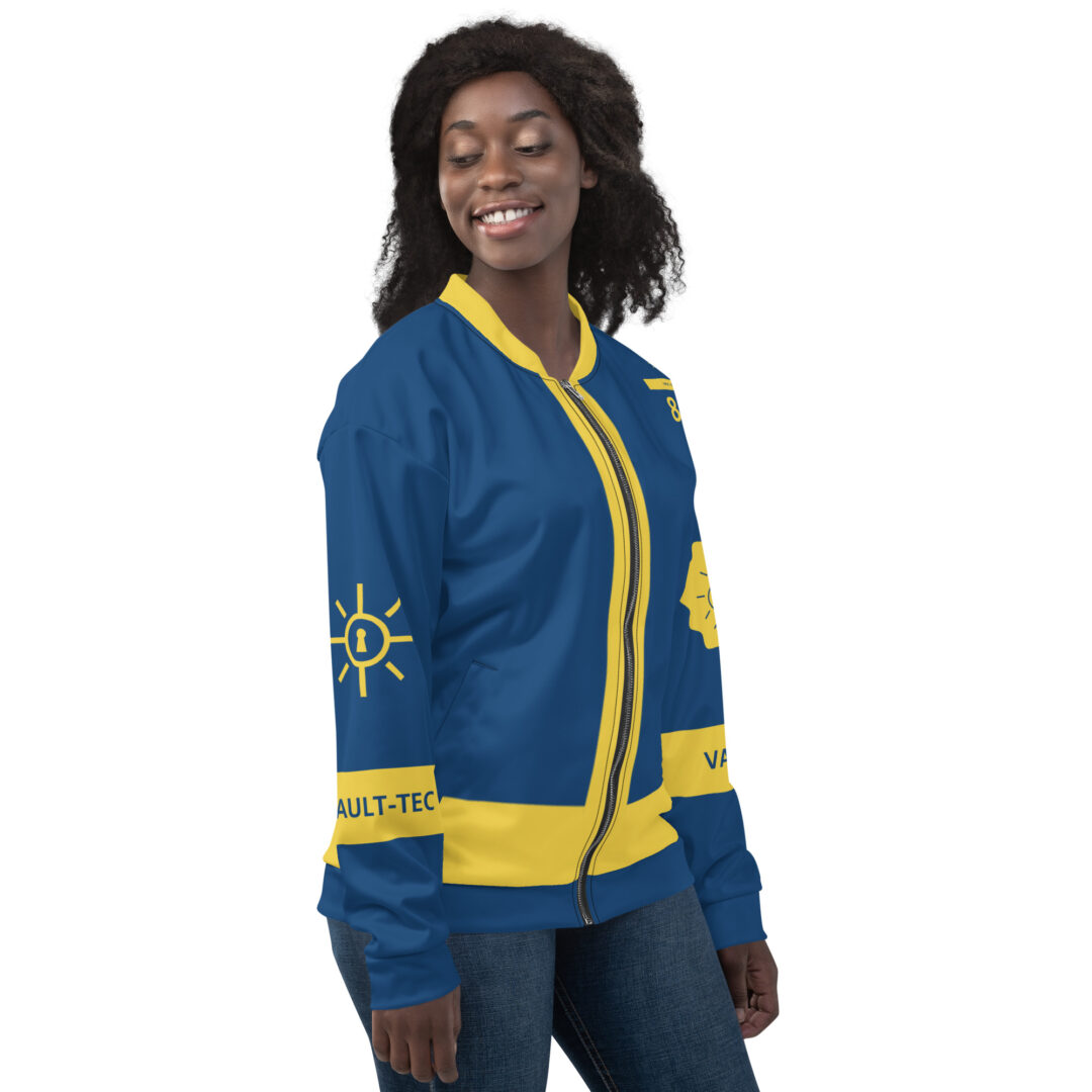 Fallout Cosplay Vault Suit Jacket | Pick Your Own Number Custom | Unisex Bomber Jacket - Image 5