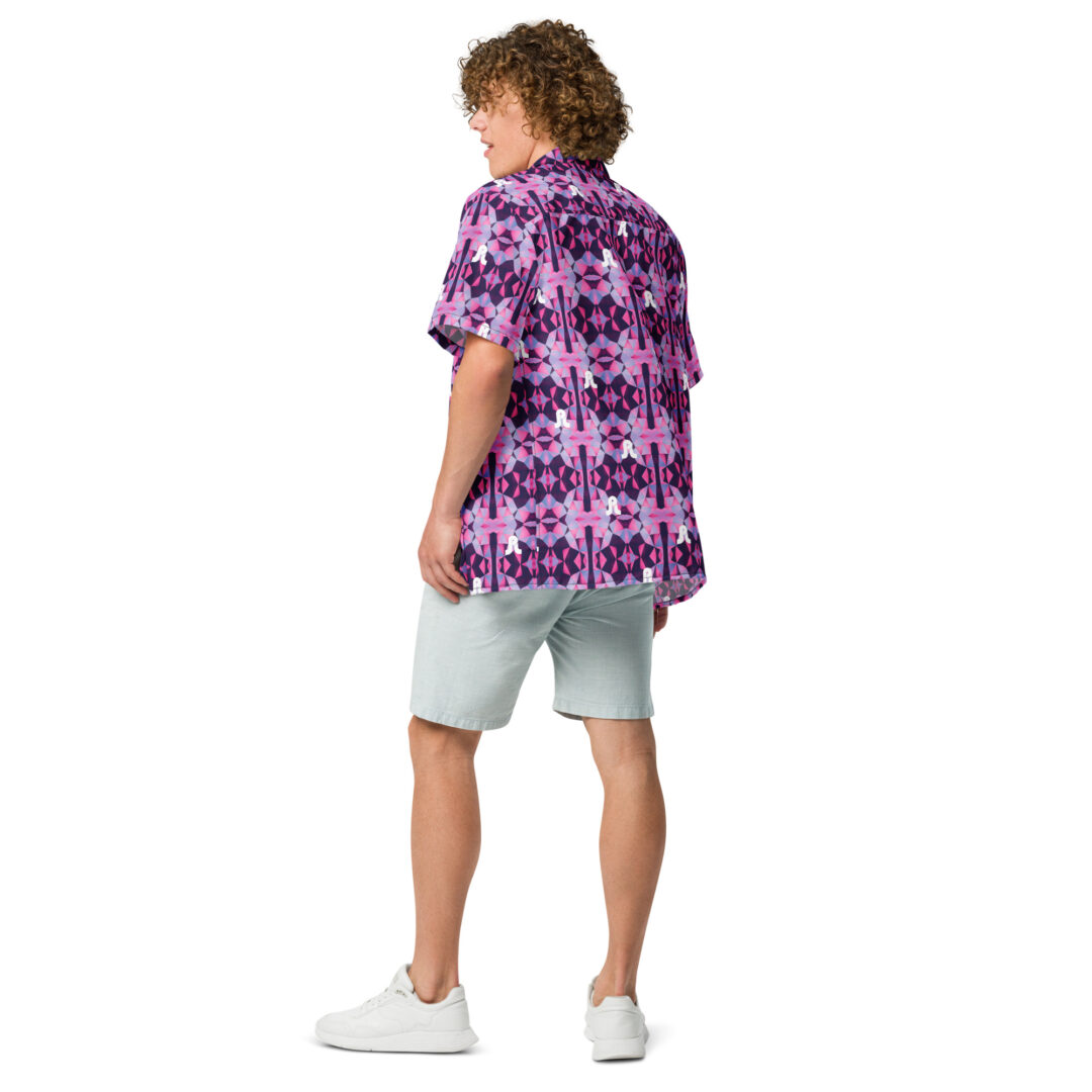 Pretty Lights Purple Kalediscope Trippy Custom Button Up Unisex Festival Rave Shirt Plus Sizes up to 6XL - Image 4
