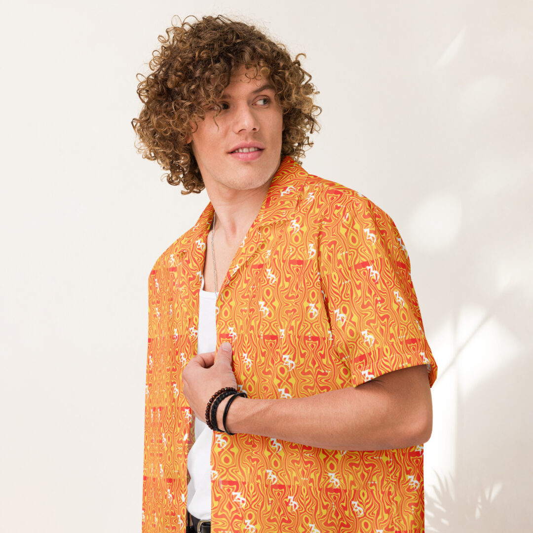 Zeds Dead Orange Lava Logo Print | Custom Hawaiian Shirt Unisex Button Up Top Up to 6XL - Image 2