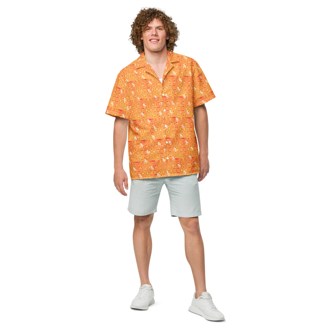 Zeds Dead Orange Lava Logo Print | Custom Hawaiian Shirt Unisex Button Up Top Up to 6XL - Image 10