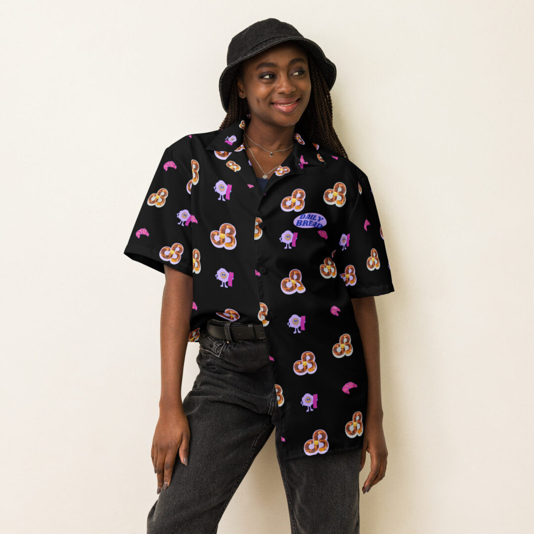 Daily Bread Breakfeast Bed Edm Festival Rave Summer Shirt Button Down Shirt Lightweight Custom Breakfast in Bed Stylish Unisex Up to 6XL - Image 3