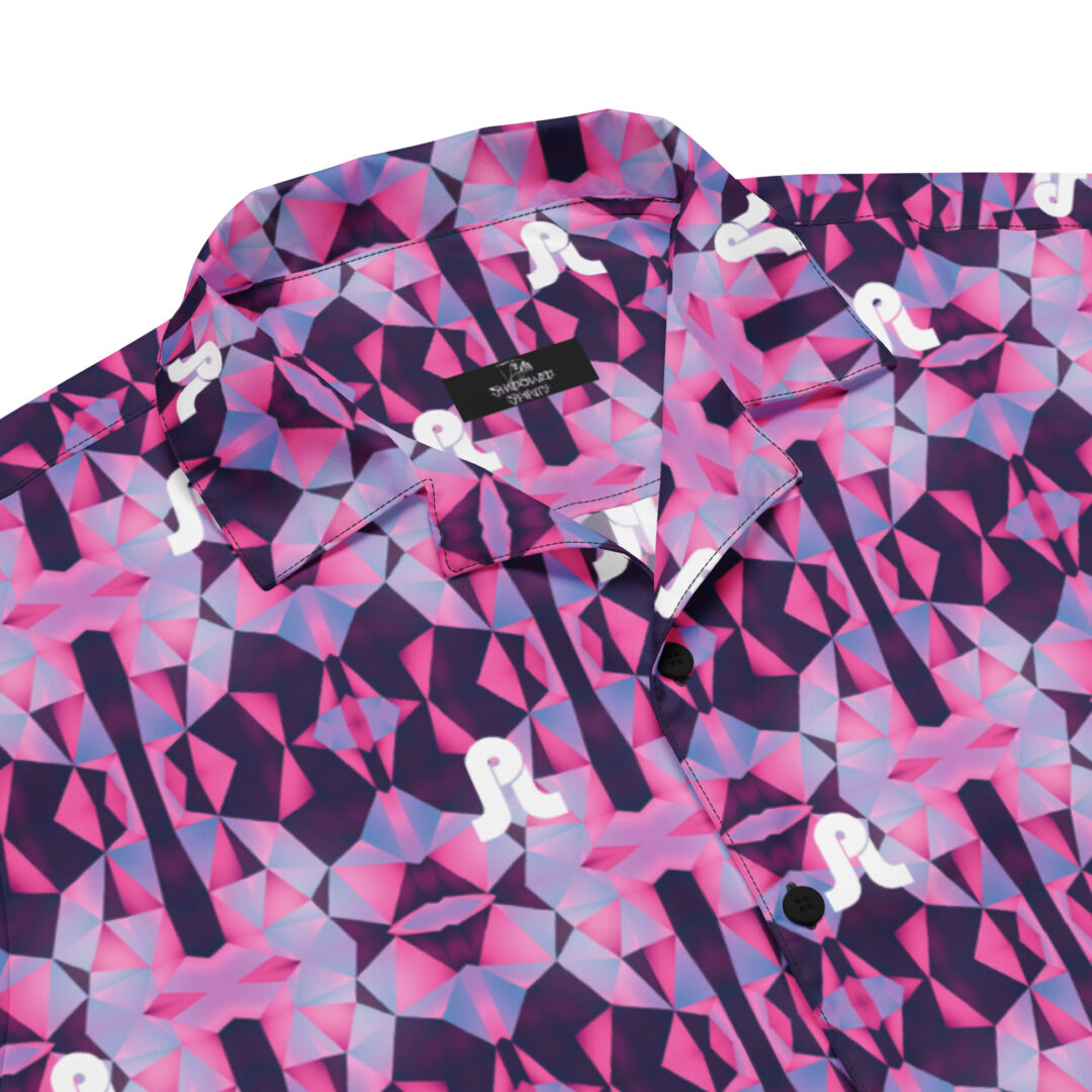 Pretty Lights Purple Kalediscope Trippy Custom Button Up Unisex Festival Rave Shirt Plus Sizes up to 6XL - Image 12