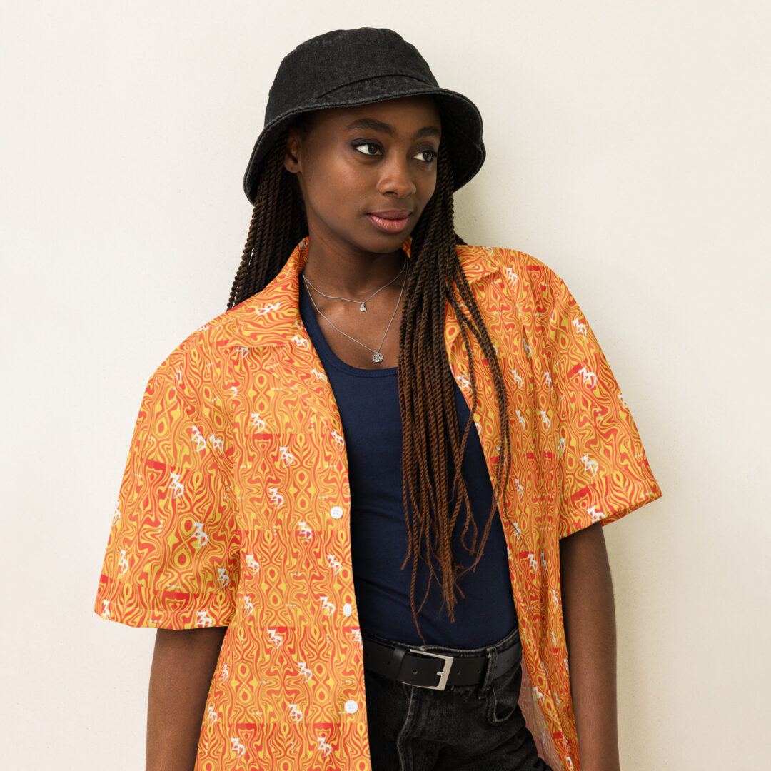 Zeds Dead Orange Lava Logo Print | Custom Hawaiian Shirt Unisex Button Up Top Up to 6XL - Image 6