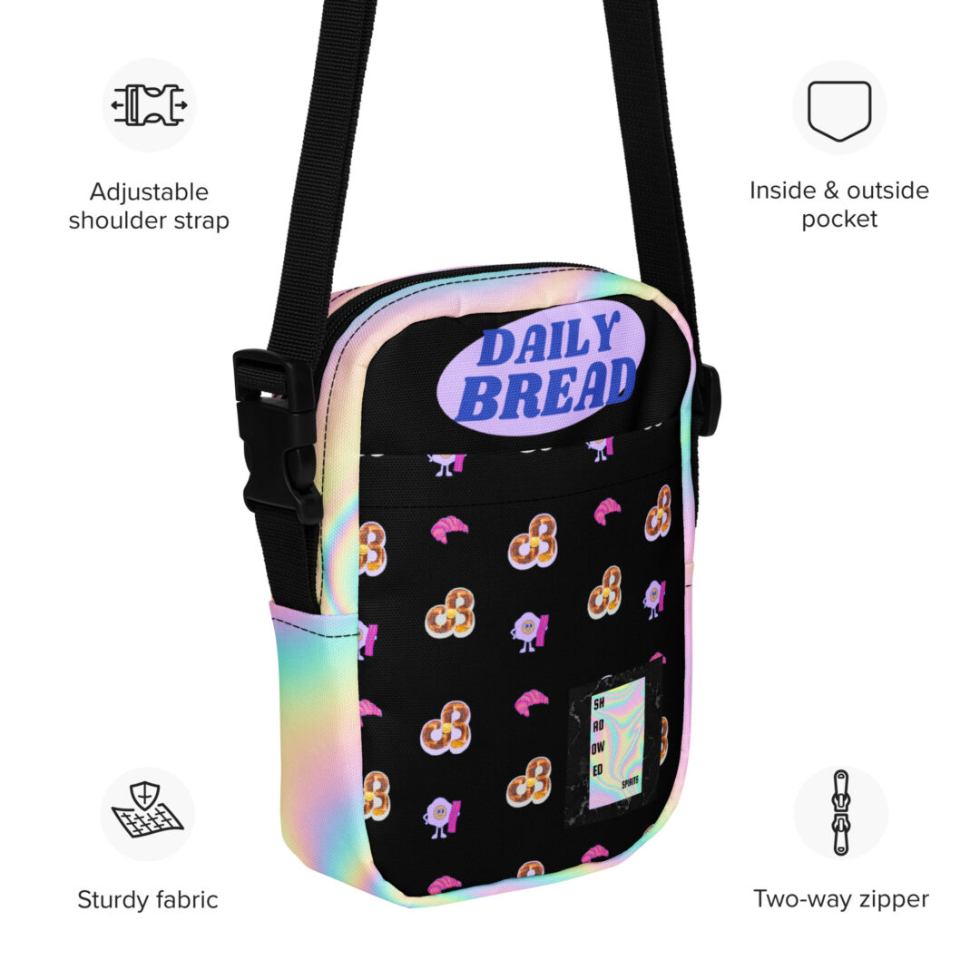 Daily Bread Breakfast Toast Croissant Utility crossbody bag | Camping festival rave accessory storage pouch - Image 12