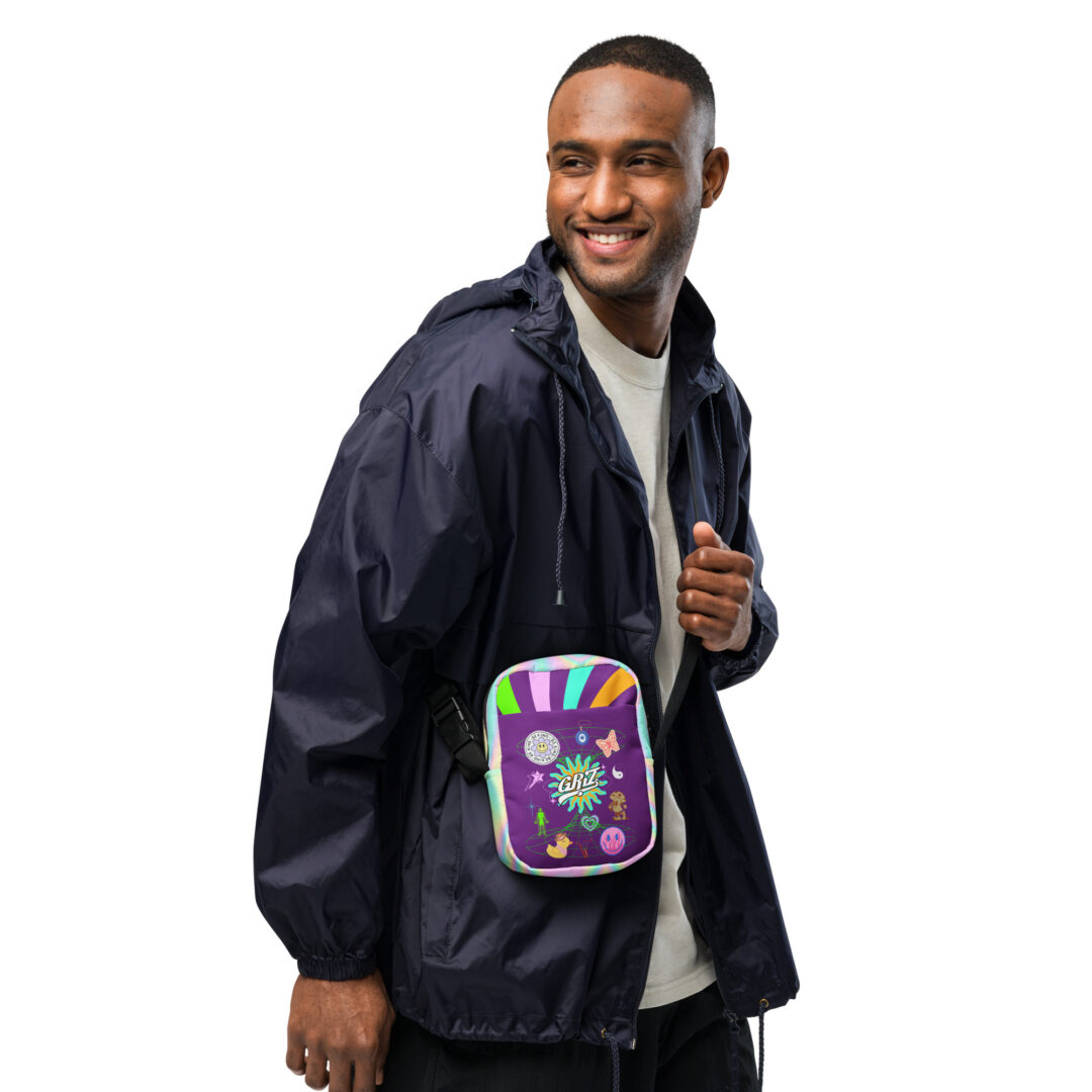 Griz Purple Utility crossbody bag | Rainbow Sling Festival Accessory DJ GRIZ - Image 11