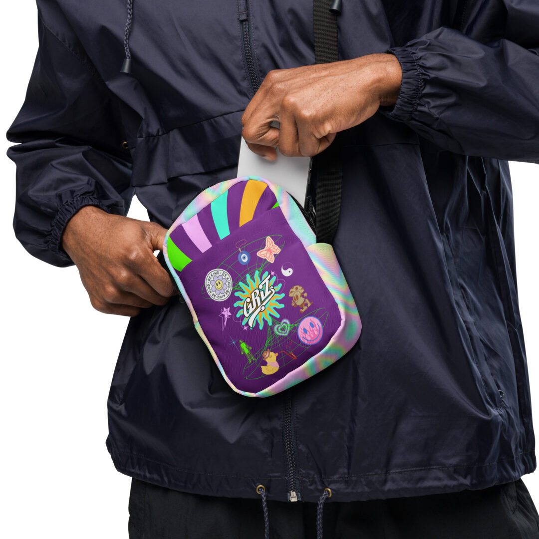 Griz Purple Utility crossbody bag | Rainbow Sling Festival Accessory DJ GRIZ - Image 10