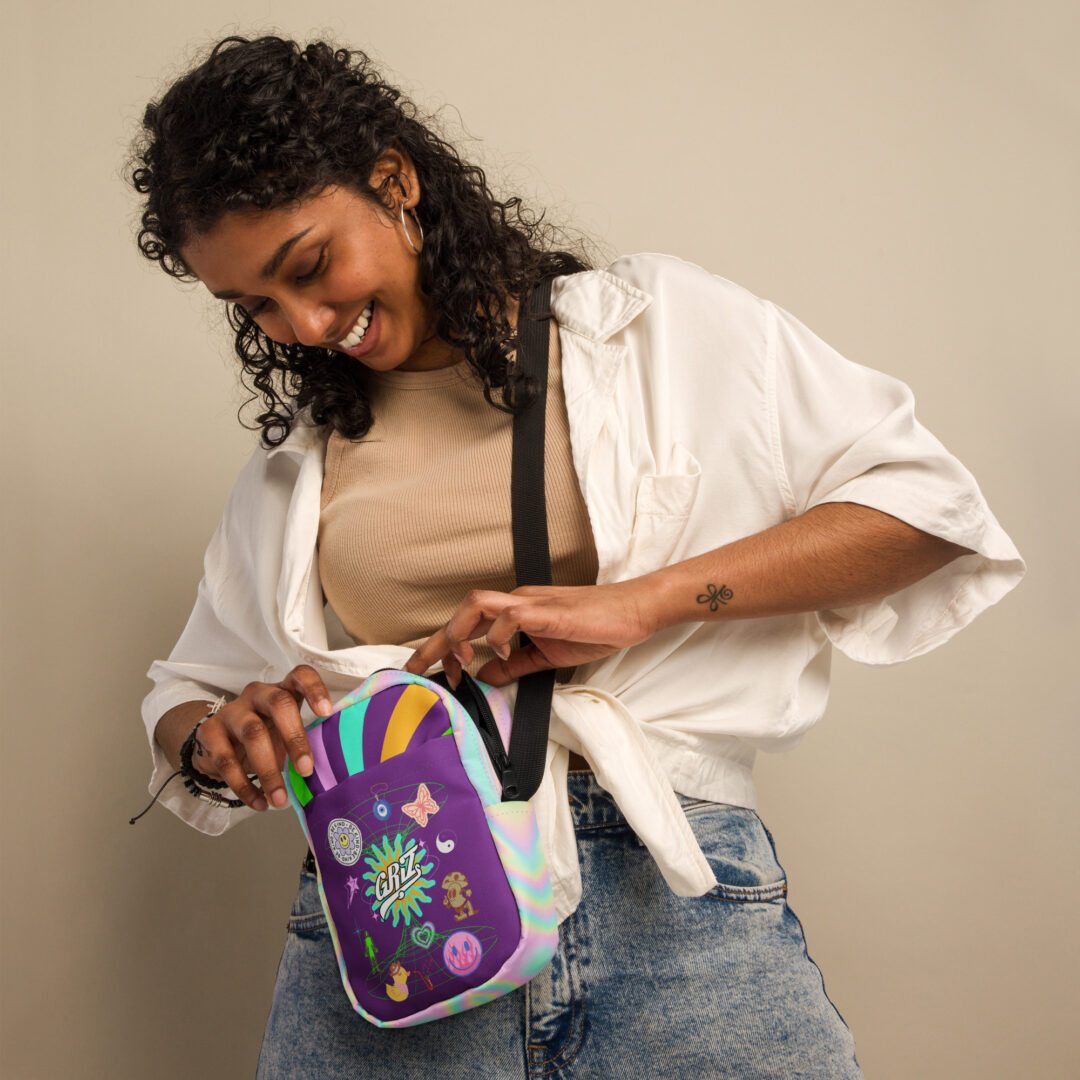 Griz Purple Utility crossbody bag | Rainbow Sling Festival Accessory DJ GRIZ - Image 7